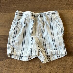 Cat & Jack White Shorts with Black & Grey Stripes